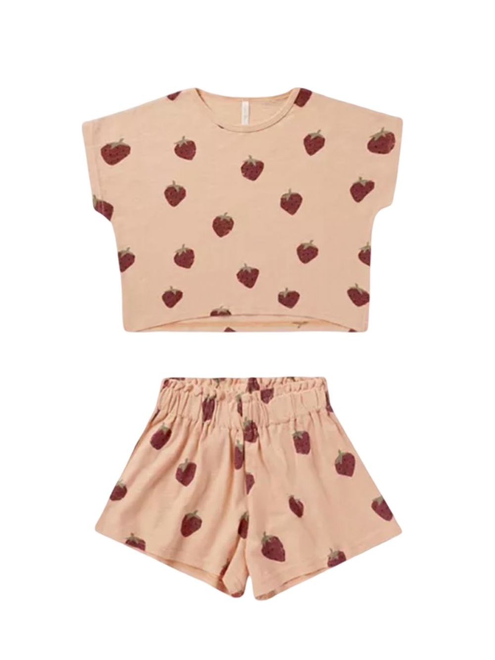 RYLEE + CRU GIRLS REAGAN STRAWBERRIES TEE & SHORT SET